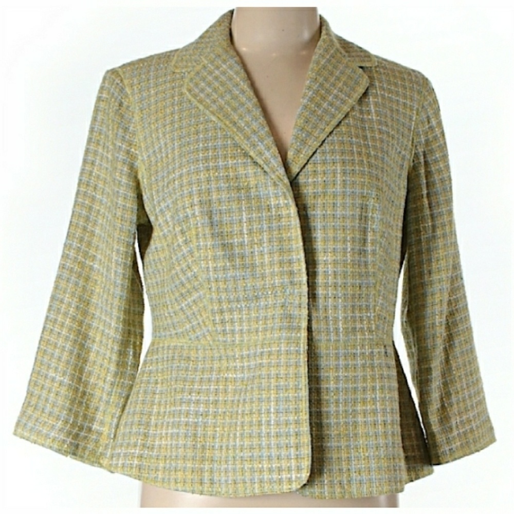 Sigred Olsen 3/4 Sleeve Sage Tweed Blazer